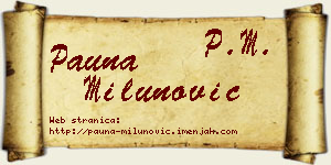 Pauna Milunović vizit kartica